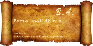 Barta Apollónia névjegykártya