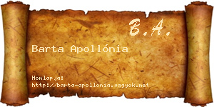 Barta Apollónia névjegykártya
