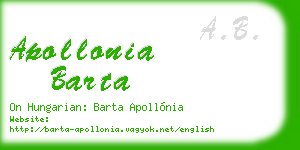 apollonia barta business card
